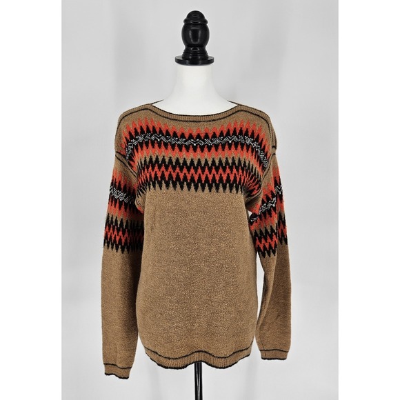 Sita Murt Fair Isle Alpaca Sweater Nordic Tribal Winter Fall Womens Sz 12 - Picture 2 of 12